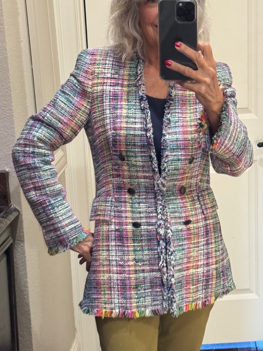 Akris Punto Multi Color Blazer Jacket, US size 6